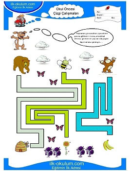 Çocuklar İçin Çizgi Çalışma Sayfaları 